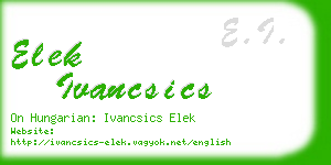 elek ivancsics business card